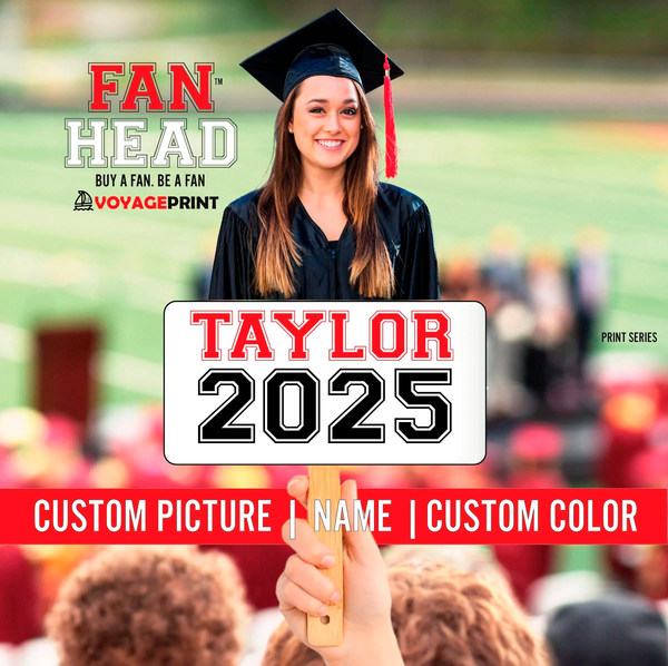 Graduation Fan Paddle Custom Name Cut out